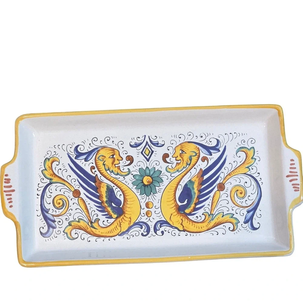 Deruta Raffaellesco Dragon Platter Serving‎ Tray Made in Italy